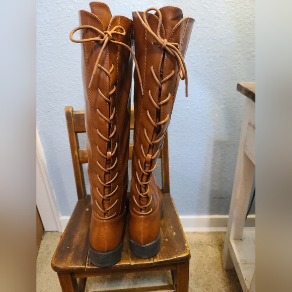 Tall inside calf zip Boots tan ComfortView size 12W - Picture 2 of 7